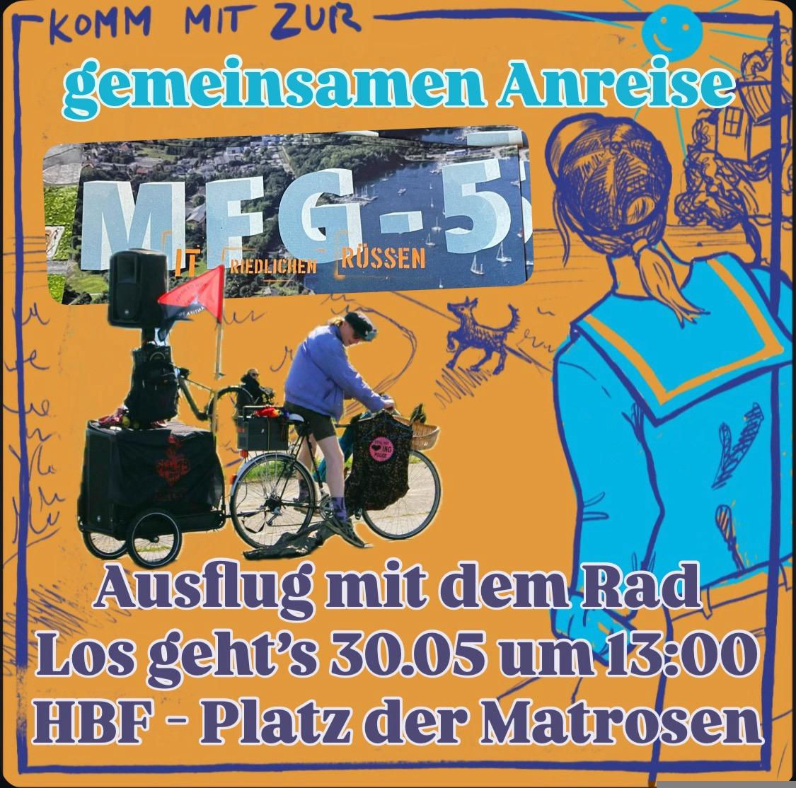 Gemeinsame Anreise mit dem Fahrrad zur Kundgebung „Mit friedlichen Grüßen“!